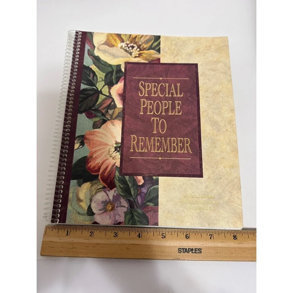 Hallmark Special People to Remember Greeting Card Organizer Floral Spiral Book
